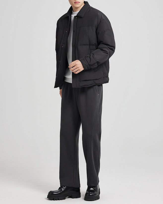 Vinterrutig lyxig jacquard-dunjacka