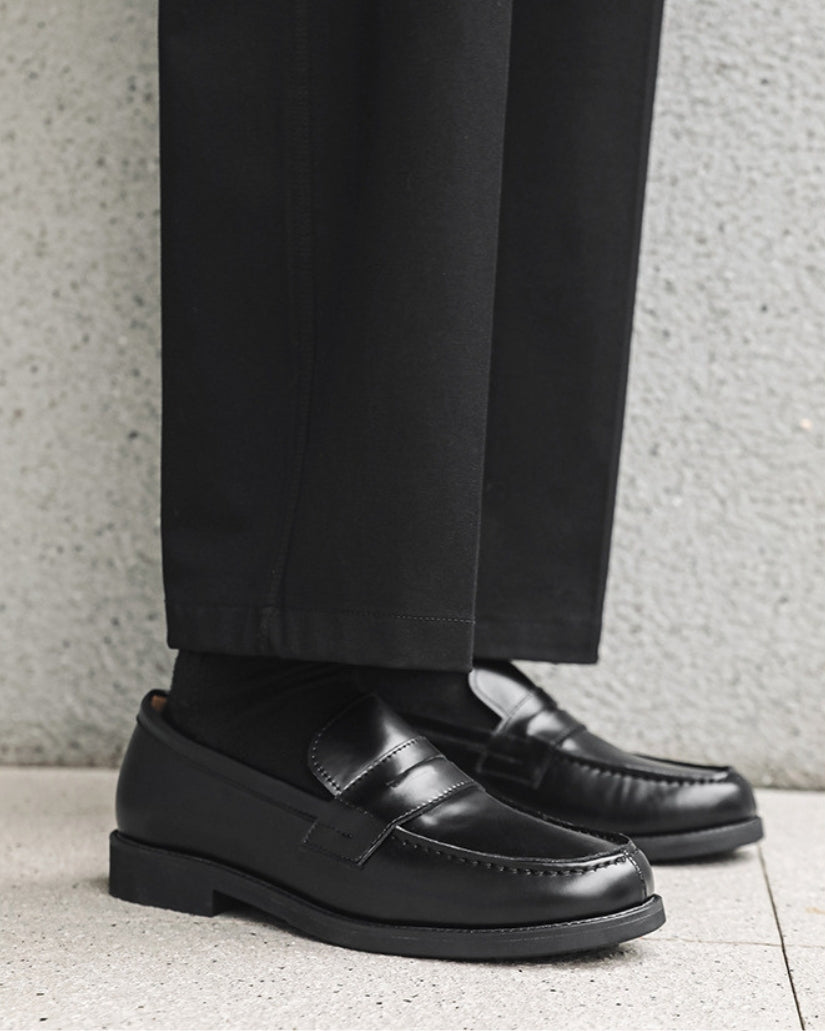 Svarta Penny Loafers i Läder
