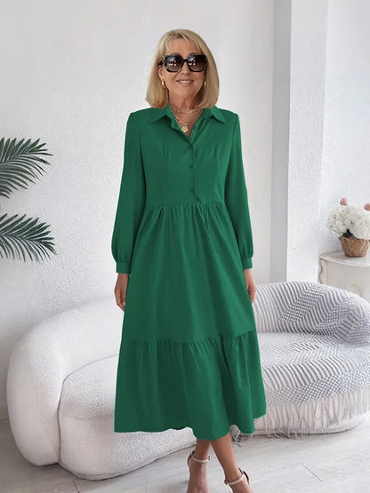 SOPHIA | ELEGANT KOMFORT VOLANG SKJORTKLÄNNING