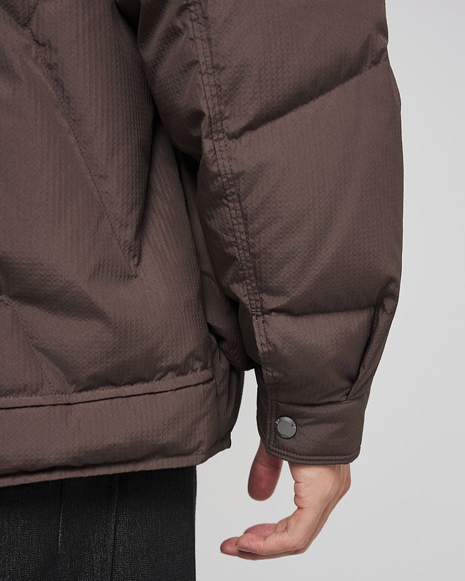 Vinterrutig lyxig jacquard-dunjacka