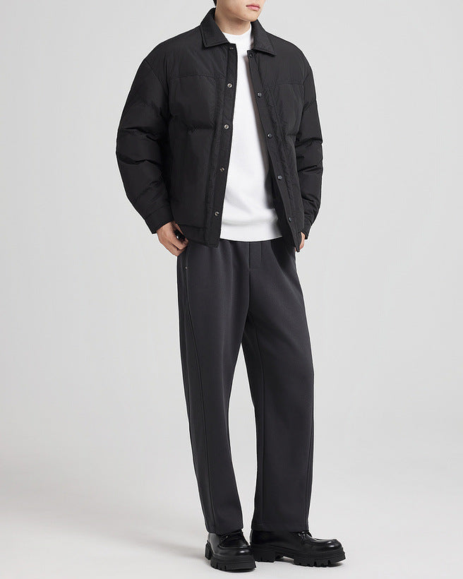 Vinterrutig lyxig jacquard-dunjacka