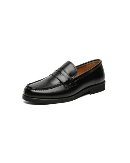 Svarta Penny Loafers i Läder