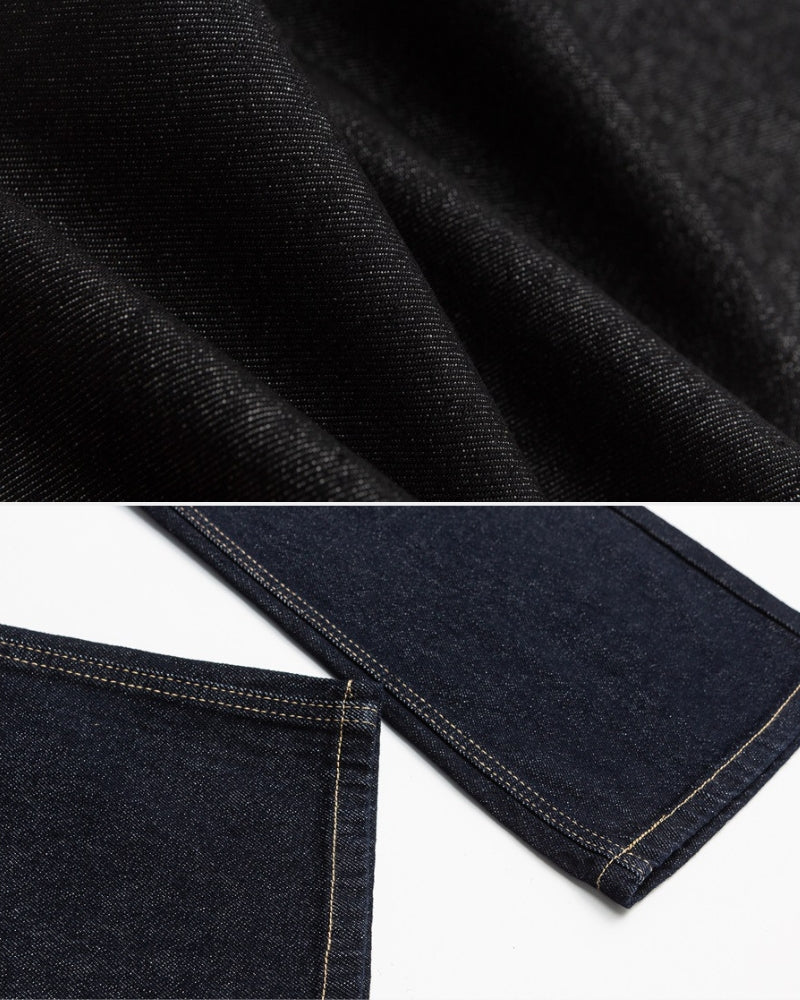 Relaxed Fit Wide Leg Jeans Svarta Tvättade