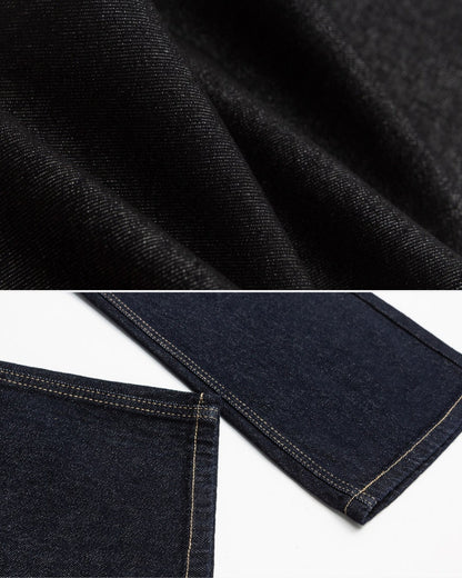 Relaxed Fit Wide Leg Jeans Svarta Tvättade