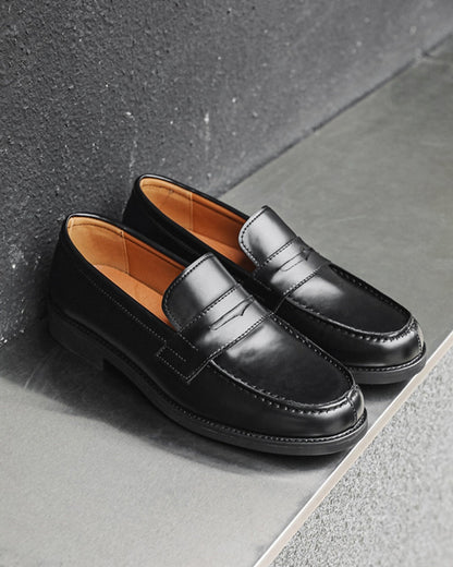 Svarta Penny Loafers i Läder