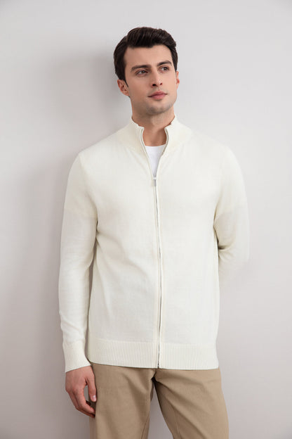 Off-white klassisk kofta med dragkedja