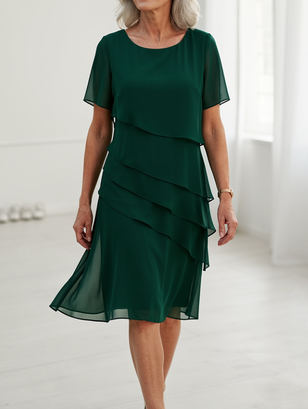 Linda | Elegant Komfort Volangklänning