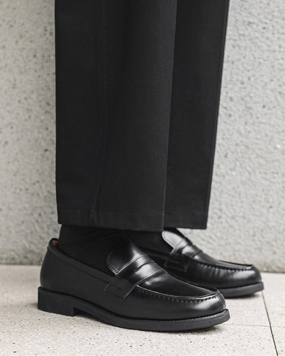Svarta Penny Loafers i Läder