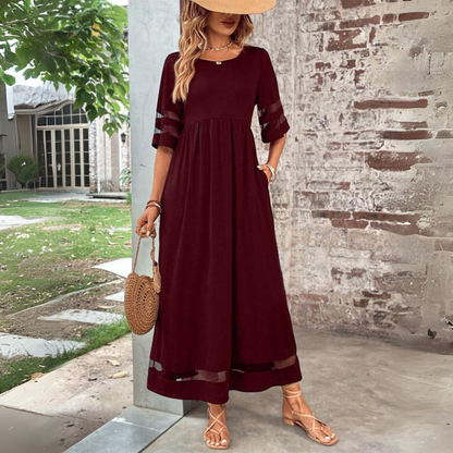 Aubrey Midi Dress Med Flytande Kjol Svart