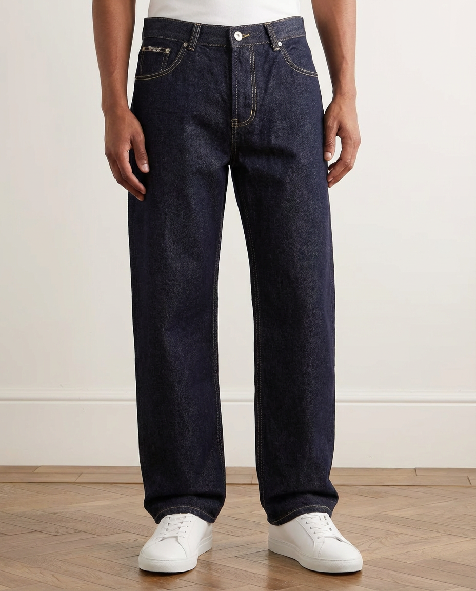 Relaxed Fit Wide Leg Jeans Svarta Tvättade