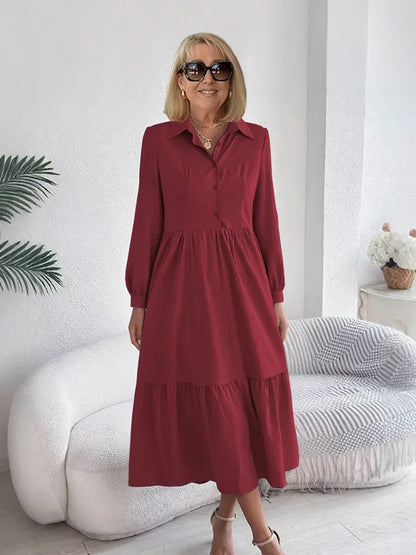 SOPHIA | ELEGANT KOMFORT VOLANG SKJORTKLÄNNING