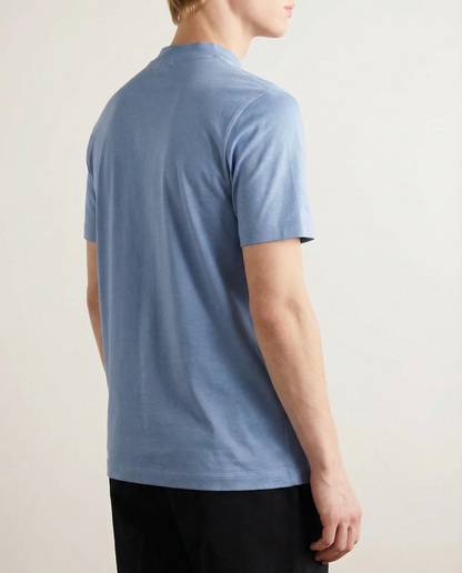 Glansig t-shirt med rund hals
