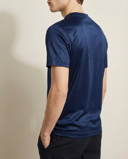 Glansig t-shirt med rund hals