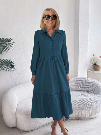SOPHIA | ELEGANT KOMFORT VOLANG SKJORTKLÄNNING