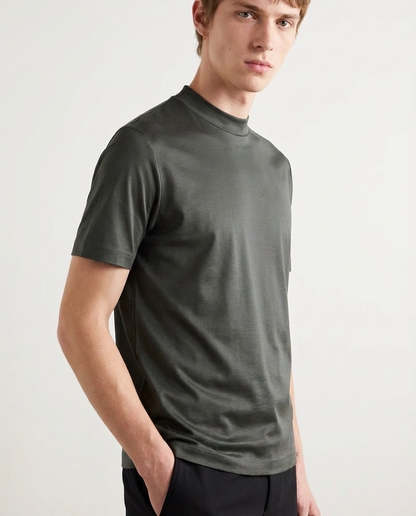 Glansig t-shirt med rund hals