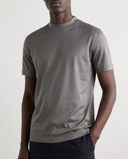 Glansig t-shirt med rund hals