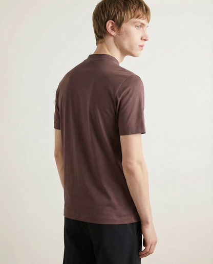 Glansig t-shirt med rund hals