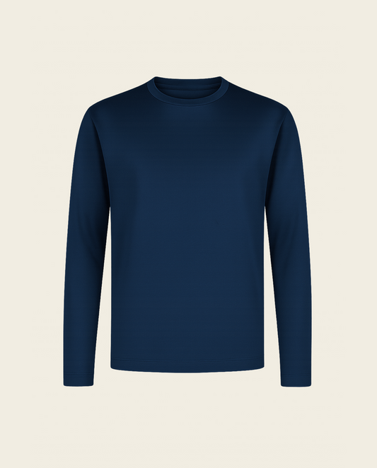 LYXIG L/S T-SHIRT - MARINBLÅ