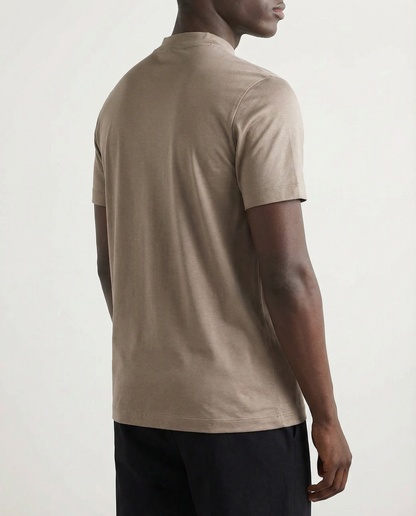 Glansig t-shirt med rund hals